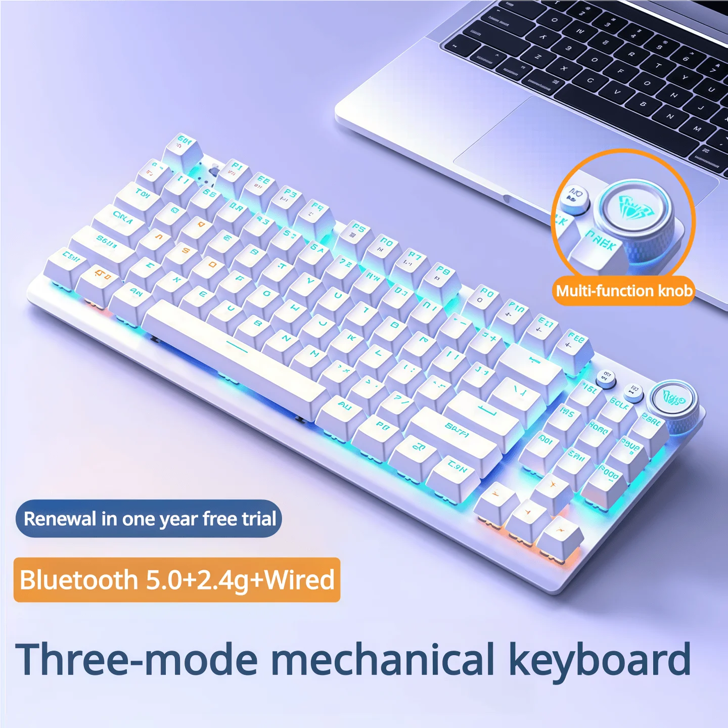 AULA F3001 Mechanical Keyboard Bluetooth Wireless Three Mode Metal Panel Two-color Injection Molding Cool Backlight Effect 87Key
AULA F3001 Mechanical Keyboard Bluetooth Wireless Three Mode Metal Panel Two-color Injection Molding Cool Backlight Effect 87Key