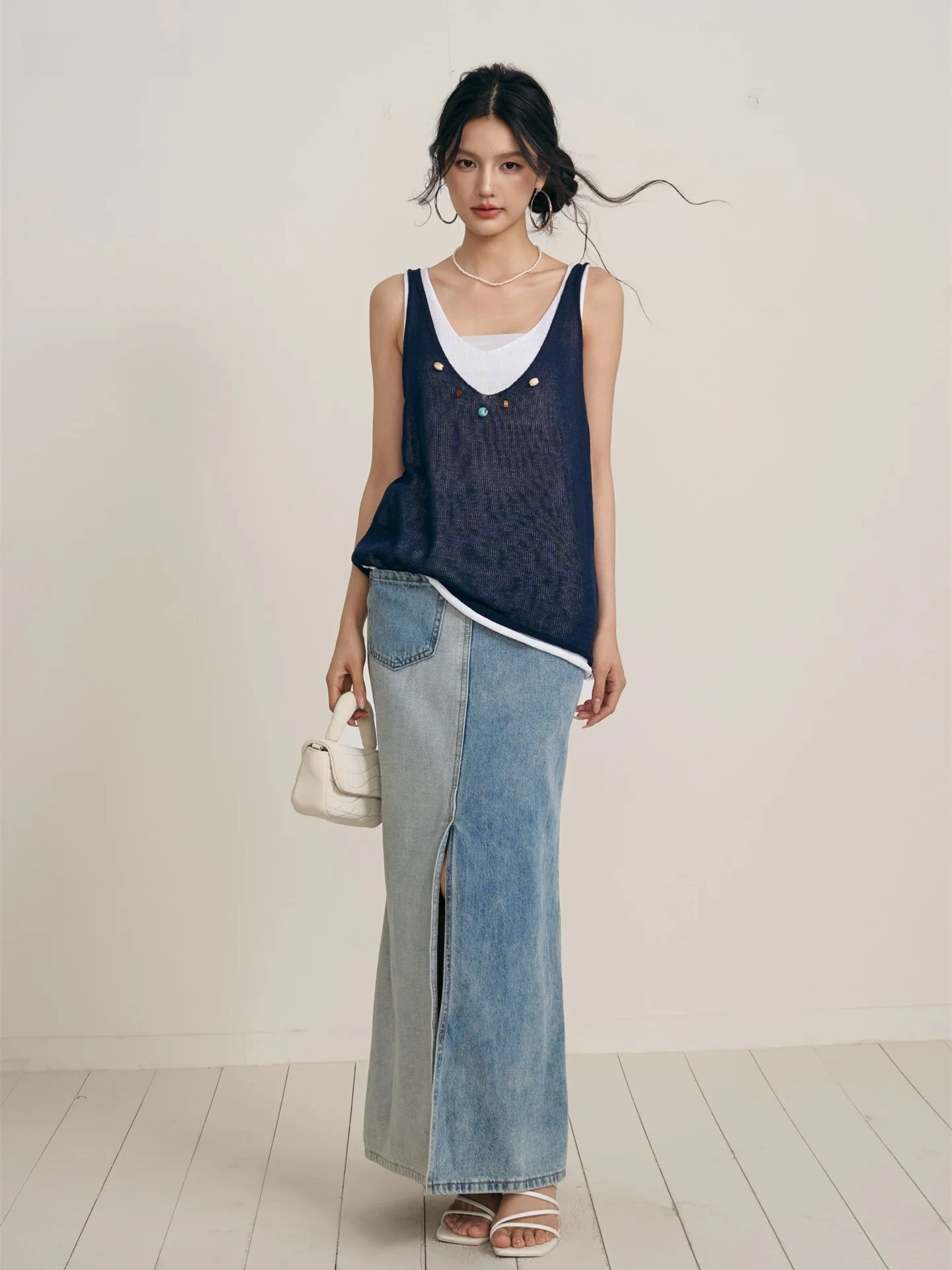 Chill Zoeys Sli High Waist Denim Skirt for Women with Deep Slits Versatile Long Summer Faion Retro Cotton Polyester Blend
Chill Zoeys Sli High Waist Denim Skirt for Women with Deep Slits Versatile Long Summer Faion Retro Cotton Polyester Blend