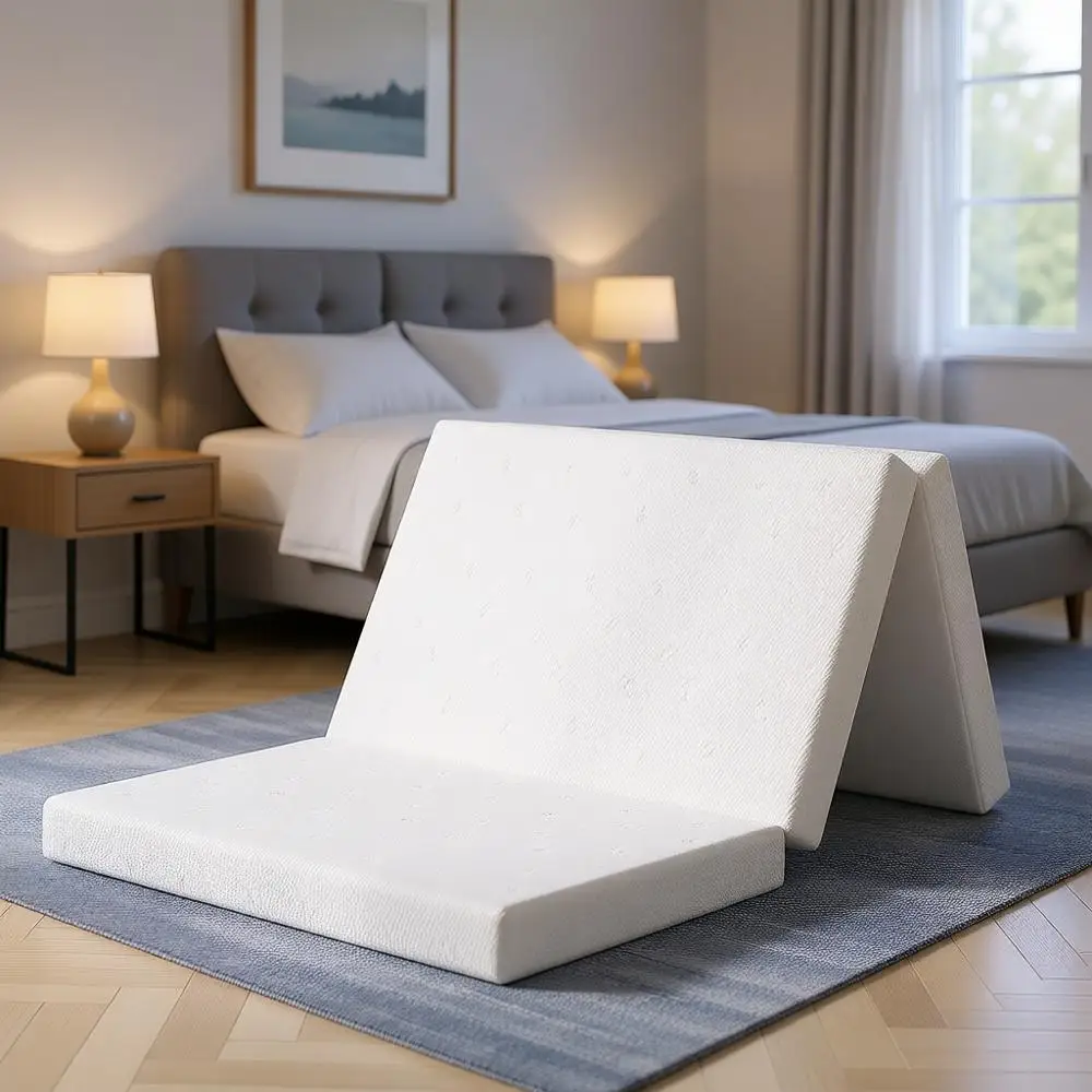 Портативный напольный матрас размера Twin XL (4 дюйма) с дышащим и моющимся чехлом | Складной топпер из пены с эффектом памяти для гостевой комнаты, автодома, транспортировки
Портативный напольный матрас размера Twin XL (4 дюйма) с дышащим и моющимся чехлом | Складной топпер из пены с эффектом памяти для гостевой комнаты, автодома, транспортировки