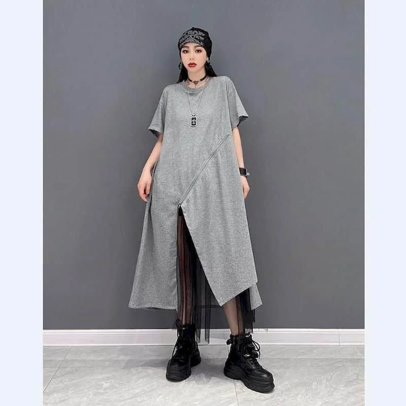 Solid Vintage Dress Casual Short Sleeved O-neck Korean Style Oversized Mesh Splicing Mid-calf Summer Dress for Women Clothing
Solid Vintage Dress Casual Short Sleeved O-neck Korean Style Oversized Mesh Splicing Mid-calf Summer Dress for Women Clothing