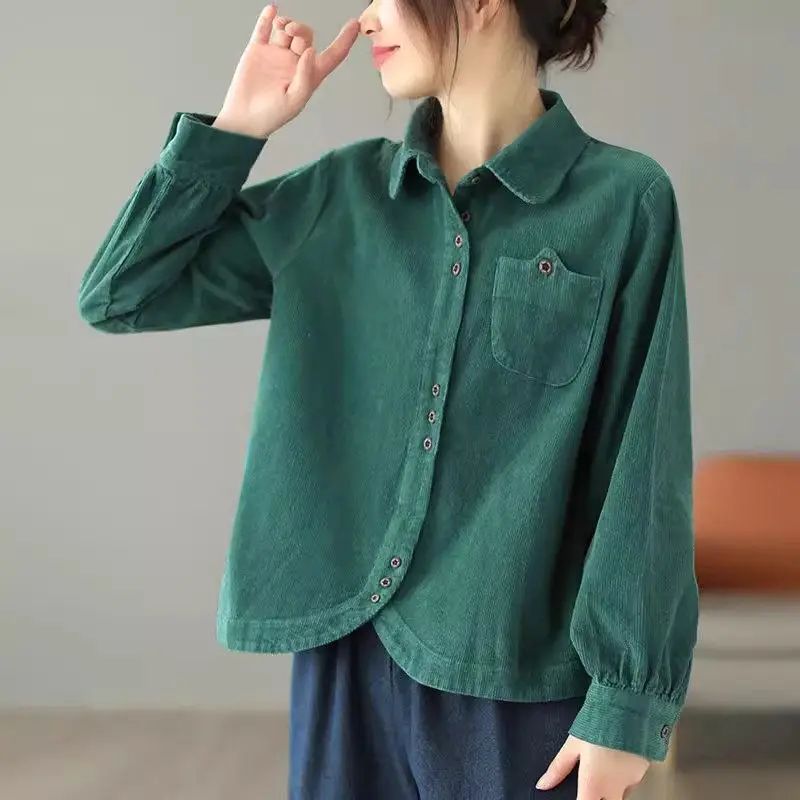 Corduroy Shirt For Women Loose And Slim Versatile Design Trendy Square Neck Solid Color Long Sleeved Top Casual Jacket Z2629
Corduroy Shirt For Women Loose And Slim Versatile Design Trendy Square Neck Solid Color Long Sleeved Top Casual Jacket Z2629