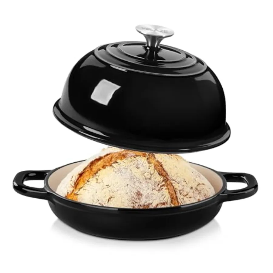 Enameled Cast Iron Dutch Oven for Bread Baking5 QT Round Bread Oven Pot with Dome Lid for Sourdough Roasting Braising
Enameled Cast Iron Dutch Oven for Bread Baking5 QT Round Bread Oven Pot with Dome Lid for Sourdough Roasting Braising