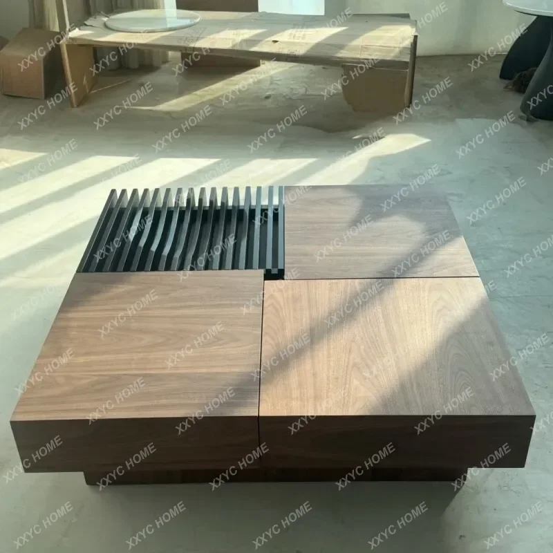 Medieval style modern simple square household coffee table solid wood grain storage living room
Medieval style modern simple square household coffee table solid wood grain storage living room
