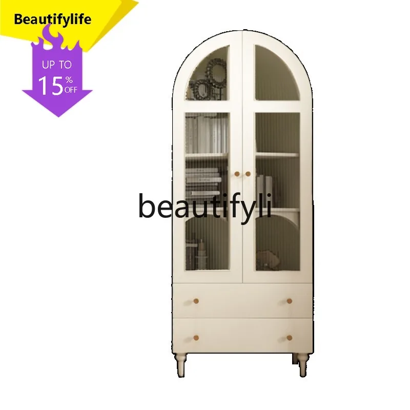6239 American Style Solid Wood Bookcase Floor-standing Changhong with Glass Door Wine Cabinet retro Arched Decorative Cabinet
6239 American Style Solid Wood Bookcase Floor-standing Changhong with Glass Door Wine Cabinet retro Arched Decorative Cabinet
