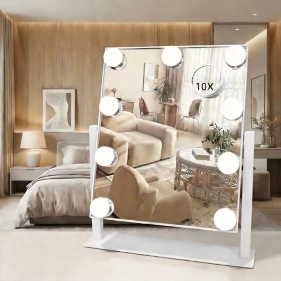 Makeup Vanity Mirror with LED Lights Makeup Mirror Detachable 10X Magnification, Hollywood Make Up Mirror with Lighting, Smart
Makeup Vanity Mirror with LED Lights Makeup Mirror Detachable 10X Magnification, Hollywood Make Up Mirror with Lighting, Smart