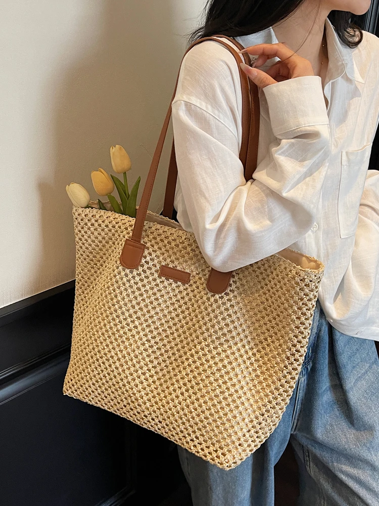 Large Capaci St Woven Tote Bag Women's 2025 New Versatile Commuter Single oulder Beach Vaion Beach Bag 
Large Capaci St Woven Tote Bag Women's 2025 New Versatile Commuter Single oulder Beach Vaion Beach Bag