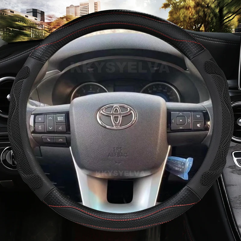 Microfiber Leather Car Steering Wheel Cover For Toyota Fortuner 2016-2019 2021 2022 Hilux 2015-2019 2020 2022 Auto Accessories
Microfiber Leather Car Steering Wheel Cover For Toyota Fortuner 2016-2019 2021 2022 Hilux 2015-2019 2020 2022 Auto Accessories