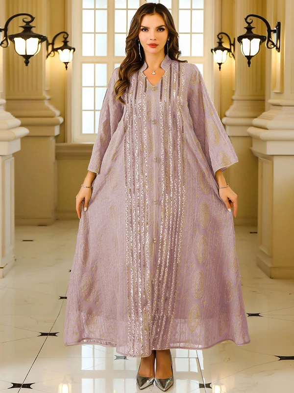 Ele Middle East Gown iny Sequin Loose Dr Women's Arabic Dubai Robe Long Skirt Long Sve Ethnic Sle V-ne Dr
Ele Middle East Gown iny Sequin Loose Dr Women's Arabic Dubai Robe Long Skirt Long Sve Ethnic Sle V-ne Dr