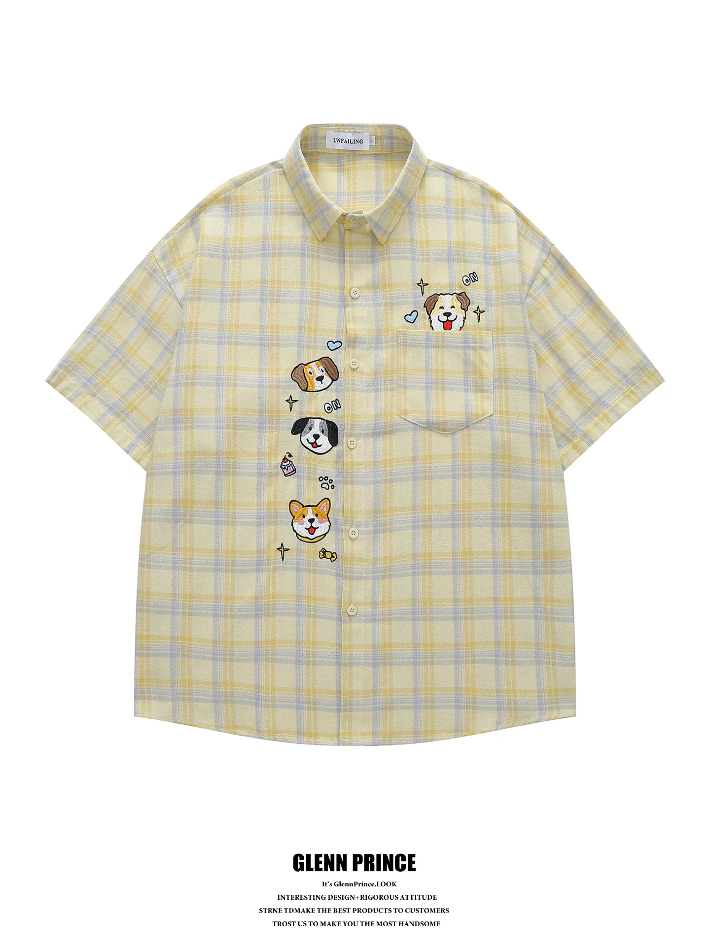 Cute Little Dog Embroidery Short Sleeve Casual Shirt Men's New Style College Lazy Fashion Polyester Cotton Blend Summer Shirt
Cute Little Dog Embroidery Short Sleeve Casual Shirt Men's New Style College Lazy Fashion Polyester Cotton Blend Summer Shirt