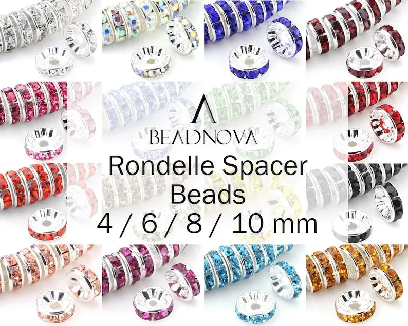 Rondelle Spacer Beads Silver Plated Crystal Rhinestone for Jewelry Making Connector 4/6/8/10mm 100pcs Bulk
Rondelle Spacer Beads Silver Plated Crystal Rhinestone for Jewelry Making Connector 4/6/8/10mm 100pcs Bulk