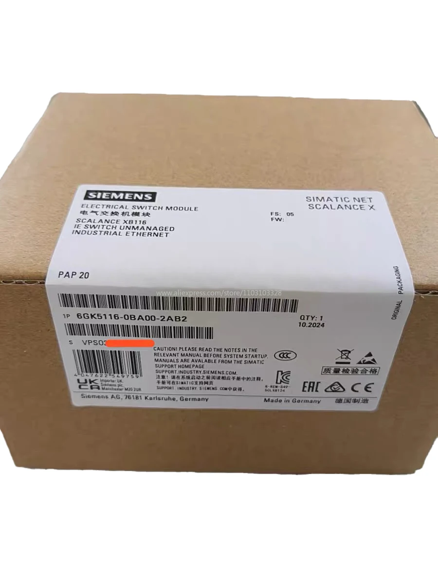 New Original Siemens SCALANCE XB116 Unmanaged Industrial Ethernet Switch 6GK51160BA002AB2 16 Port 10/100M RJ45 IP20 24V
New Original Siemens SCALANCE XB116 Unmanaged Industrial Ethernet Switch 6GK51160BA002AB2 16 Port 10/100M RJ45 IP20 24V