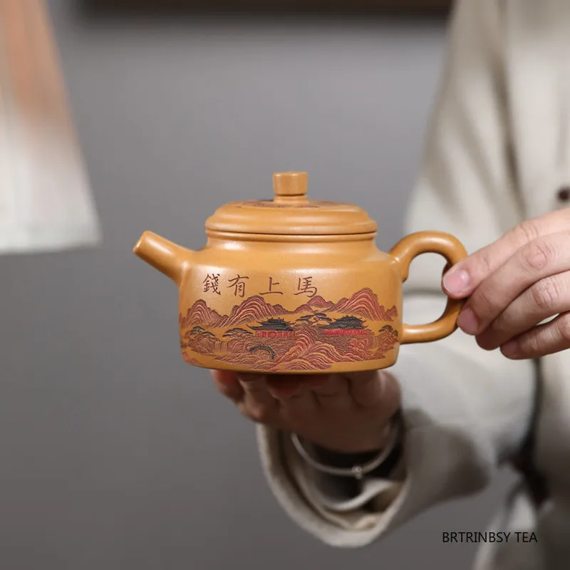 290ml Handmade Yixing Zisha Teapot Chinese Household Tea Pot Horse Pattern Beauty Kettle Purple Clay Tea Set Tradition Teaware
290ml Handmade Yixing Zisha Teapot Chinese Household Tea Pot Horse Pattern Beauty Kettle Purple Clay Tea Set Tradition Teaware