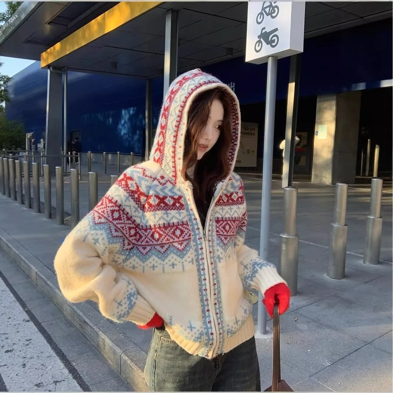 Winter Thiened Fair Isle Knitted Sweater Coat Men Women Lazy Loose Yarn Sweater Hooded Knit Open Cardigan Casual Sle
Winter Thiened Fair Isle Knitted Sweater Coat Men Women Lazy Loose Yarn Sweater Hooded Knit Open Cardigan Casual Sle