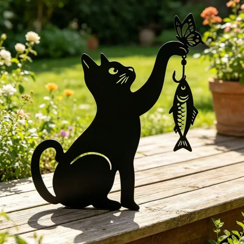 Creative Wrought Iron Black Cat Fishing Statue Ornaments Outdoor Courtyard Balcony Cat Silhouette Statue Furnishings Decoration
Creative Wrought Iron Black Cat Fishing Statue Ornaments Outdoor Courtyard Balcony Cat Silhouette Statue Furnishings Decoration