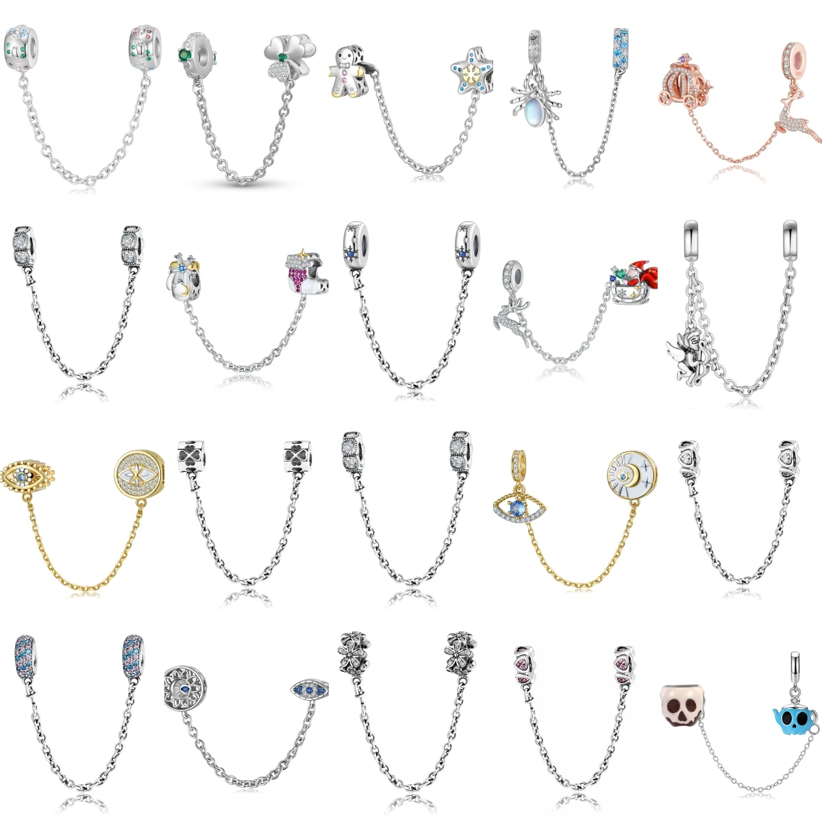 925 Sterling Silver Christmas Family Love Footprints Zircon Safety Chain Charm Fit Original Bracelet Diy Jewelry Accessories
925 Sterling Silver Christmas Family Love Footprints Zircon Safety Chain Charm Fit Original Bracelet Diy Jewelry Accessories