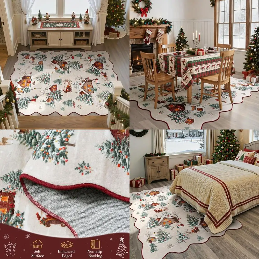 Beige 5x7 Christmas Tree Area Rug, Washable Non-Slip, Ultra-Thin for Bedroom, Living Room, Kids' Room, and Nursery
Beige 5x7 Christmas Tree Area Rug, Washable Non-Slip, Ultra-Thin for Bedroom, Living Room, Kids' Room, and Nursery