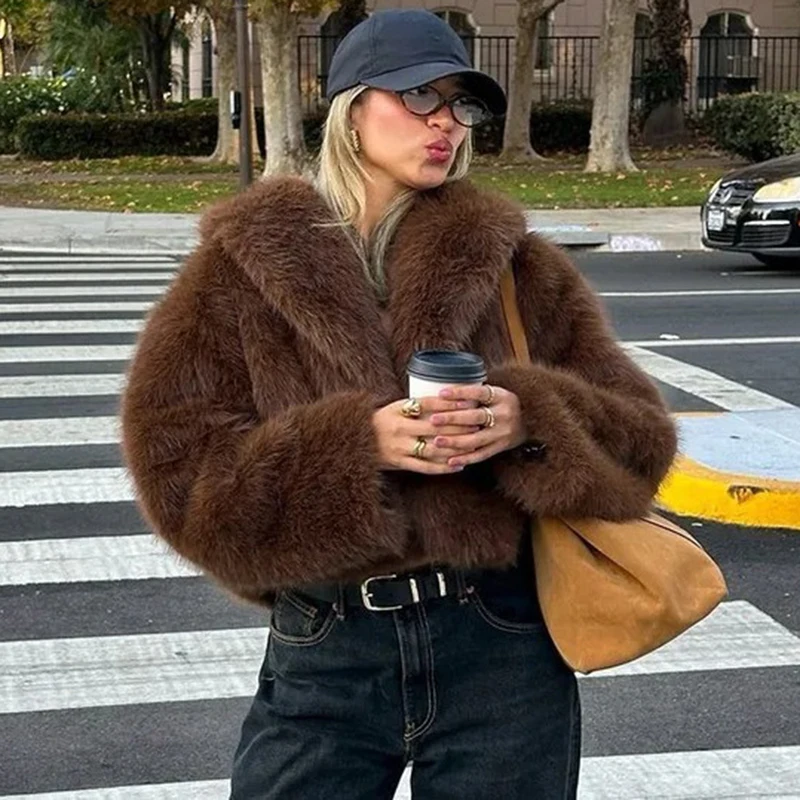 Tornova Retro Luxury Short Faux Fur Coat Women Lapel Fashion Furry Jacket Winter Warm 2025 New Solid Female Faux Fur Overcoat
Tornova Retro Luxury Short Faux Fur Coat Women Lapel Fashion Furry Jacket Winter Warm 2025 New Solid Female Faux Fur Overcoat