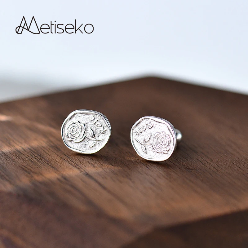 Metiseko 999 Sterling Silver Oval Rose Flower Stud Earrings Screw Back Push Ear Nails for Women No Need To Remove In Sleeping
Metiseko 999 Sterling Silver Oval Rose Flower Stud Earrings Screw Back Push Ear Nails for Women No Need To Remove In Sleeping
