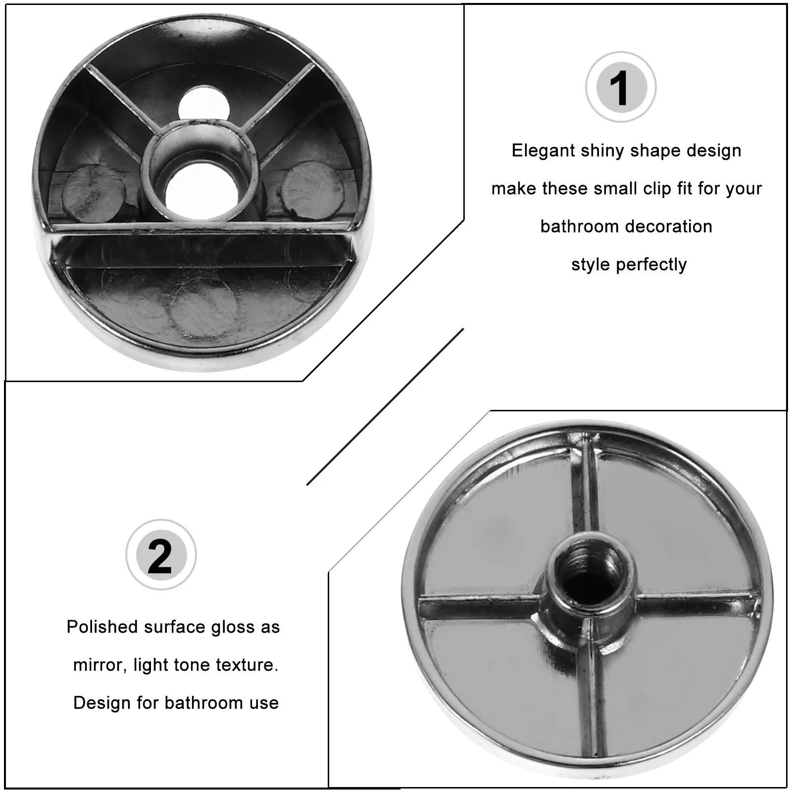 4 Pcs Mirror Round Clip Fixing Glass Plate Clips Tool Wall Bathroom Accessories Support Silver
4 Pcs Mirror Round Clip Fixing Glass Plate Clips Tool Wall Bathroom Accessories Support Silver
