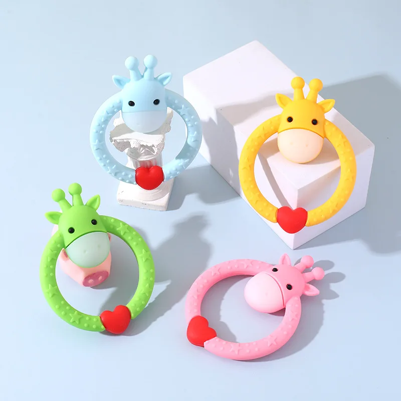 1 PC Baby teething stick made of silicone - baby finger-sucking soothing ring-shaped giraffe with chewable tooth toy
1 PC Baby teething stick made of silicone - baby finger-sucking soothing ring-shaped giraffe with chewable tooth toy