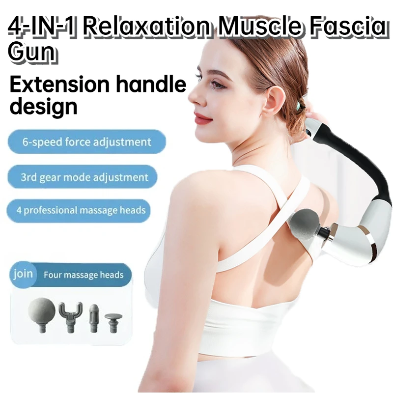 Беспроводной массажный пистолет 4-в-1 с удлиненной ручкой, шесть регулировки скорости, три режима, шея/плеч/талия/ног, используемый для расслабления мышц
Беспроводной массажный пистолет 4-в-1 с удлиненной ручкой, шесть регулировки скорости, три режима, шея/плеч/талия/ног, используемый для расслабления мышц