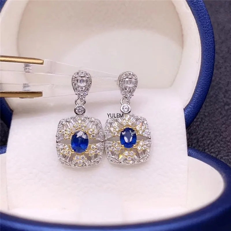 nature Natural Blue Sapphire Earrings For Women Solid 925 Sterling Silver Jewelry Accessories Lady Party Gift
nature Natural Blue Sapphire Earrings For Women Solid 925 Sterling Silver Jewelry Accessories Lady Party Gift