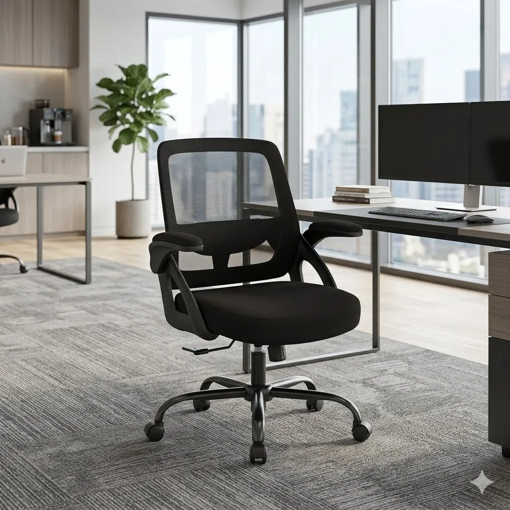 Ergonomic Office Chair with Flip-up Armrests, Breathable Mesh Task Chair for Small Spaces, Home Office Computer Desk Chair, Swivel Chair
Ergonomic Office Chair with Flip-up Armrests, Breathable Mesh Task Chair for Small Spaces, Home Office Computer Desk Chair, Swivel Chair
