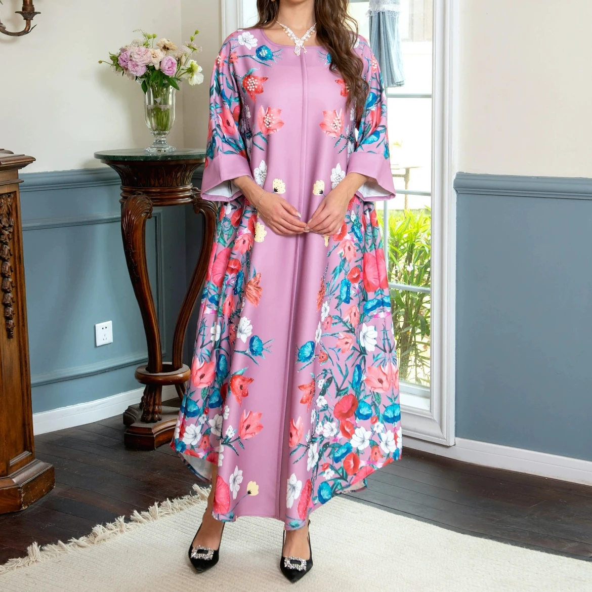 Middle Eastern Muslim robe fashion light luxury nail diamond positioning printing Arab ladies dress-GZXX647
Middle Eastern Muslim robe fashion light luxury nail diamond positioning printing Arab ladies dress-GZXX647
