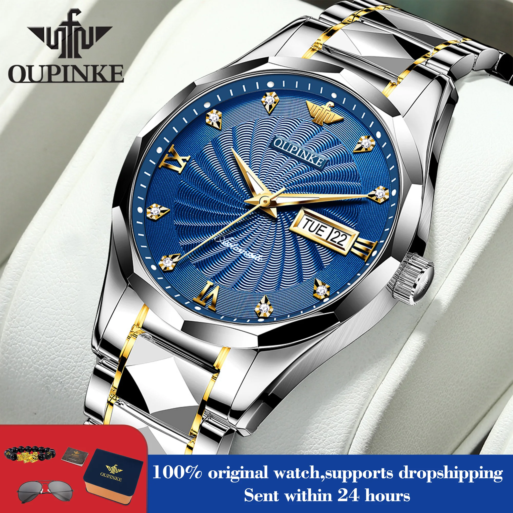 OUPINKE 3169 Automatic Man Watch Diamond Scale Classic Mechanical Watch For Men Dual Calendar Original Waterproof Hand Clock
OUPINKE 3169 Automatic Man Watch Diamond Scale Classic Mechanical Watch For Men Dual Calendar Original Waterproof Hand Clock