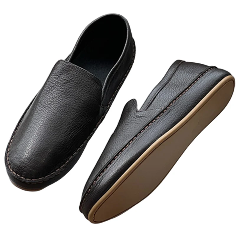Withered Top Qaulity Shoes French Retro Tound Toe Grandma Shoes Minimalist Lychee Grain Cowhide Slip-on Flat Shoes Loafers Women 
Withered Top Qaulity Shoes French Retro Tound Toe Grandma Shoes Minimalist Lychee Grain Cowhide Slip-on Flat Shoes Loafers Women