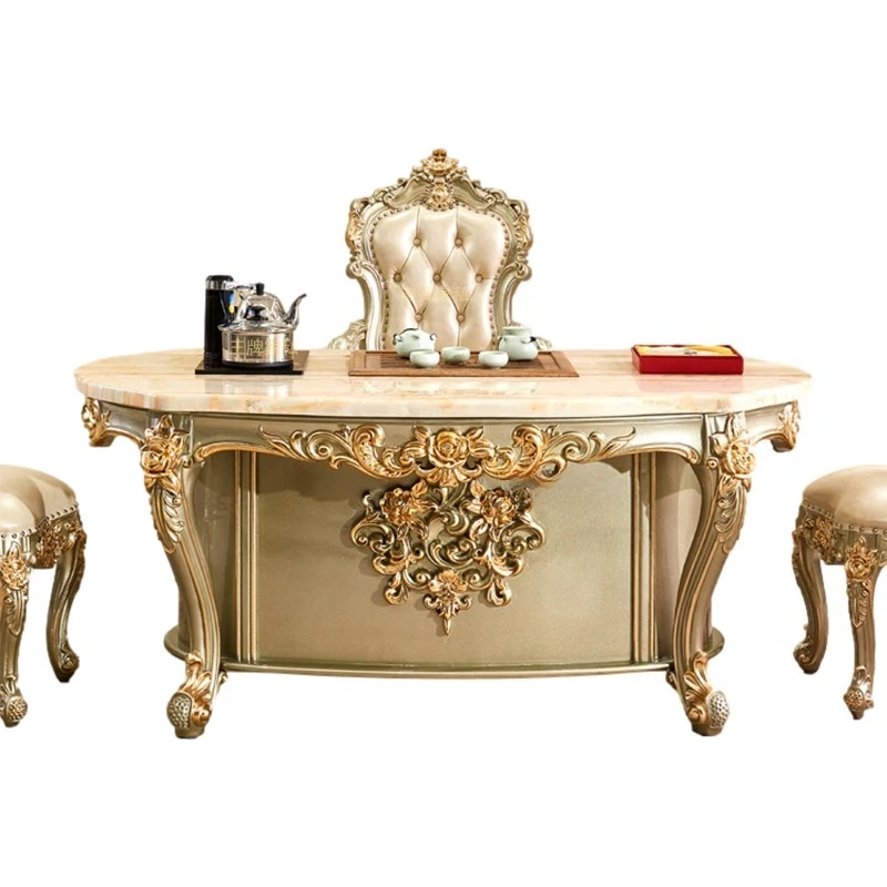 Marble solid wood gold tea table and chair combination home balcony tea table
Marble solid wood gold tea table and chair combination home balcony tea table