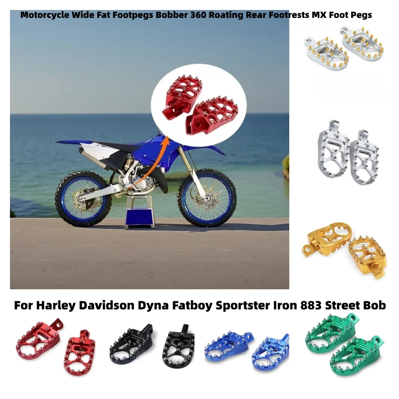 Motorcycle Wide Fat Footpegs Bobber 360 Roating Rear Footrests MX Foot Pegs For Harley Dyna Fatboy Sportster Iron 883 Street Bob
Motorcycle Wide Fat Footpegs Bobber 360 Roating Rear Footrests MX Foot Pegs For Harley Dyna Fatboy Sportster Iron 883 Street Bob