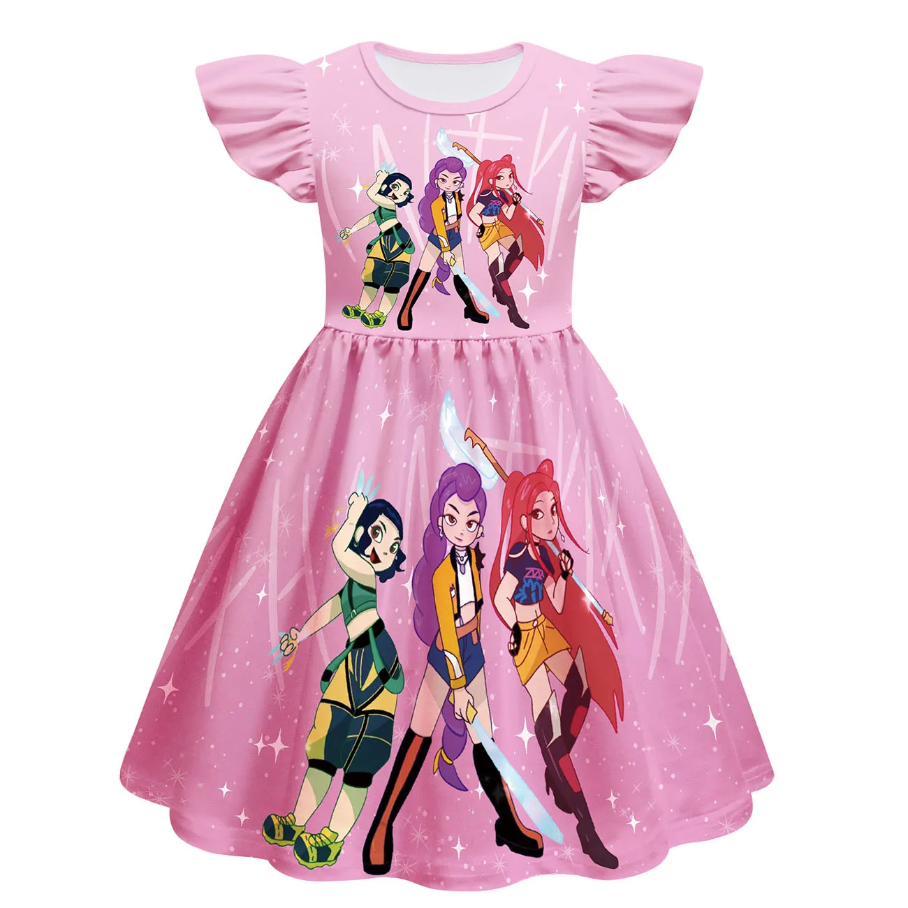 KPop Demon Hunters Cartoon Clothes Baby Girls Flying Sleeve Dresses with Small Bag Kid Wedding Party Princess Vestidos Best Gift
KPop Demon Hunters Cartoon Clothes Baby Girls Flying Sleeve Dresses with Small Bag Kid Wedding Party Princess Vestidos Best Gift