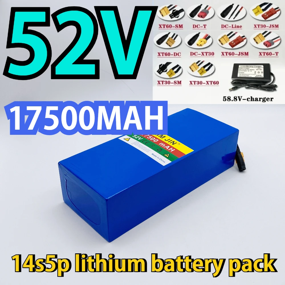 14S5P 52V 17500mAh 18650 Lithium Battery with BMS for 1500W Devices And Transportation Equipment Charger Included
14S5P 52V 17500mAh 18650 Lithium Battery with BMS for 1500W Devices And Transportation Equipment Charger Included