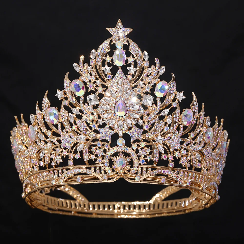 Baroque High Crystal Big Diadem Miss Universe Pageant Rhinestone Beauty Queen Bridal Crown Tiaras Wedding Hair Jewelry Accessory
Baroque High Crystal Big Diadem Miss Universe Pageant Rhinestone Beauty Queen Bridal Crown Tiaras Wedding Hair Jewelry Accessory