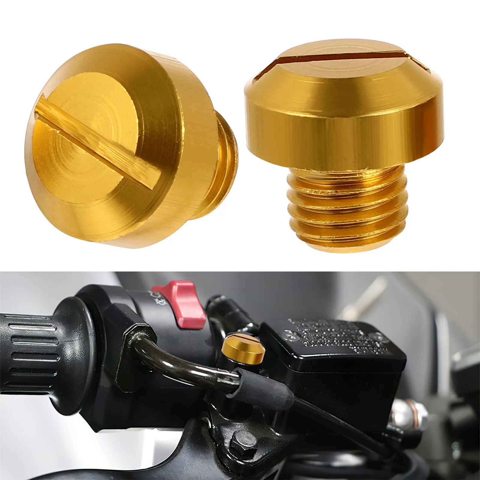 2Pcs Motorcycle Mirror Hole Screws Aluminum Alloy Replacement Electroplated Cover for Rearview Mirror Hole Protection Dirt Rain 
2Pcs Motorcycle Mirror Hole Screws Aluminum Alloy Replacement Electroplated Cover for Rearview Mirror Hole Protection Dirt Rain