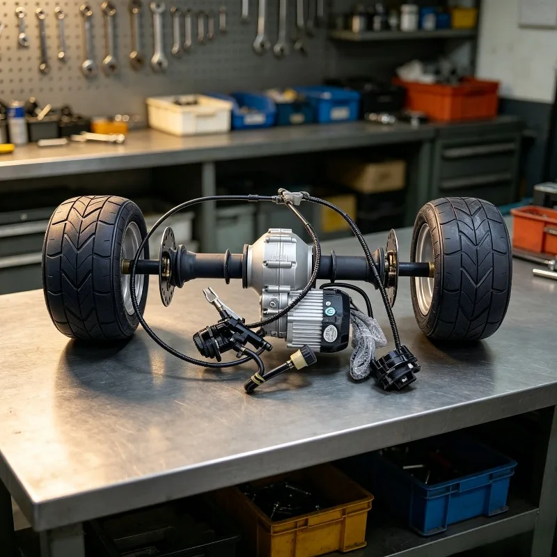 Electric Four Wheel Kart Rear Axle Differential Disc Brake Drive Kit 6 Inch Tires ATV Parts
Electric Four Wheel Kart Rear Axle Differential Disc Brake Drive Kit 6 Inch Tires ATV Parts