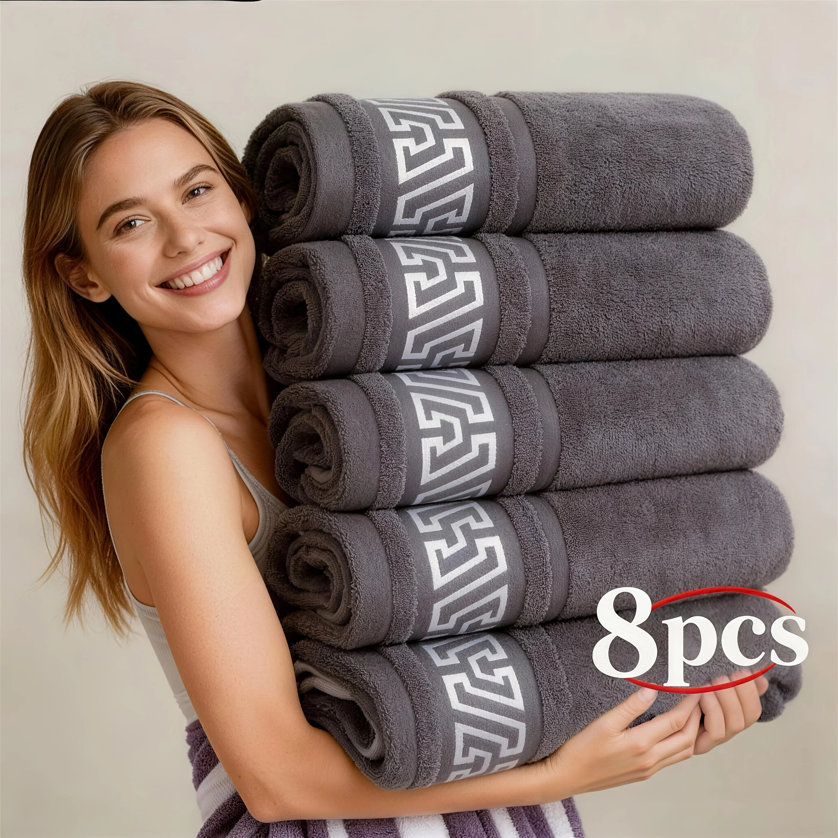 4/6/8pcs Cotton Bath Towel Set, Highly Absorbent & Quick Dry, Non-Shedding Bathroom Essentials, Includes 2 Large Bath Towels,
4/6/8pcs Cotton Bath Towel Set, Highly Absorbent & Quick Dry, Non-Shedding Bathroom Essentials, Includes 2 Large Bath Towels,