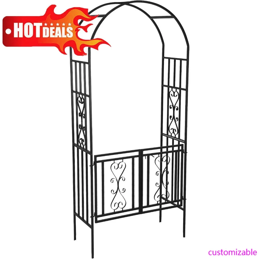 Hot-Heavy-Duty Arch With Gate, Iron Arbor Trellis Arbor Archway For Climbing Plants Roses Vines Support Rack, Outdoor Lawn Backy
Hot-Heavy-Duty Arch With Gate, Iron Arbor Trellis Arbor Archway For Climbing Plants Roses Vines Support Rack, Outdoor Lawn Backy