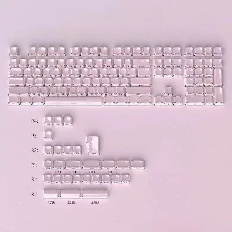 Crystal jelly side engraved keycap 136 key small full key PC two-color injection molding ice crystal wooting mechanical keyboard
Crystal jelly side engraved keycap 136 key small full key PC two-color injection molding ice crystal wooting mechanical keyboard