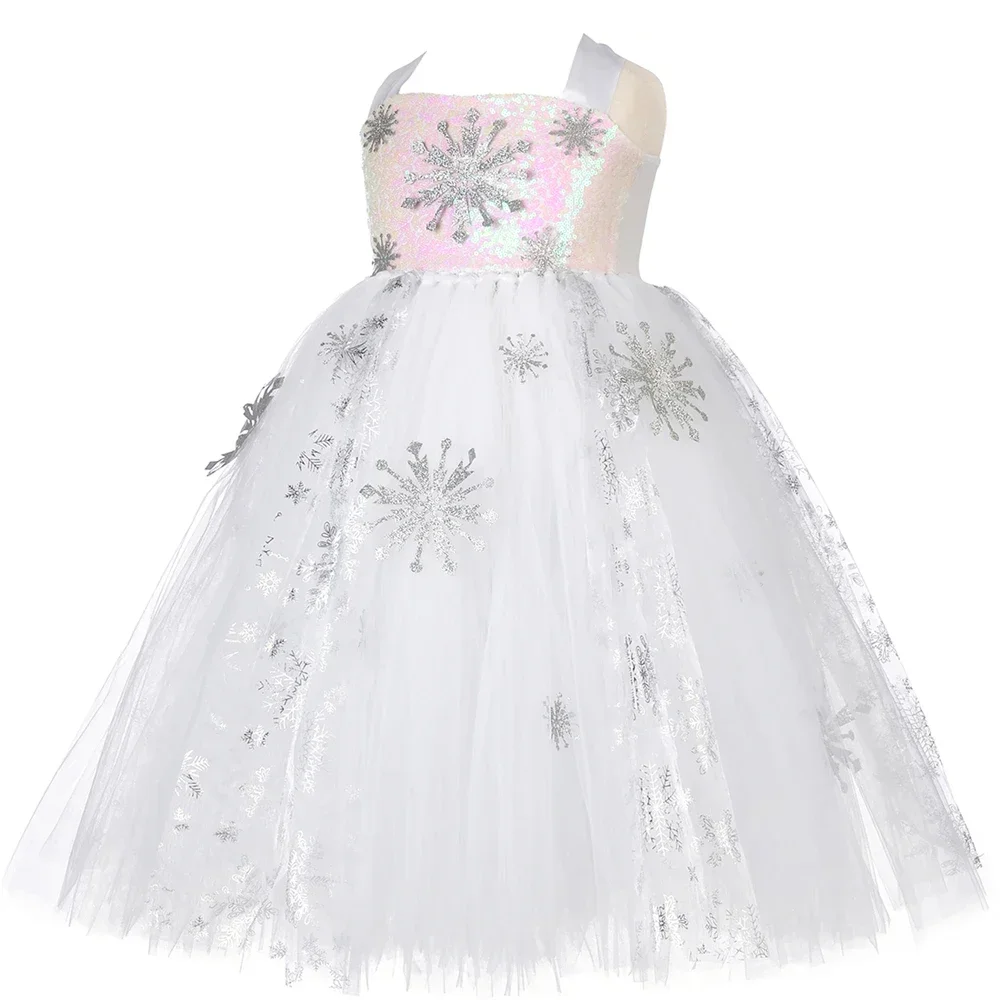 White Sequins Elsa Costume Kids Snowflake Snow Queen Tulle Princess Tutu Dress for Girls Halloween Carnival Party Fancy Dress Up
White Sequins Elsa Costume Kids Snowflake Snow Queen Tulle Princess Tutu Dress for Girls Halloween Carnival Party Fancy Dress Up