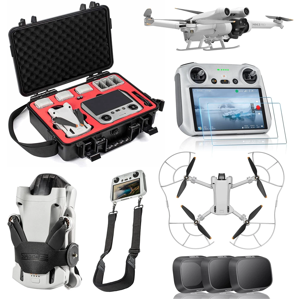 UAV7 in 1 Accessories kit Bundle Waterproof Case,Glass,Filters,Propeller Holder,Propeller Guard,Neck Strap, Landing Gear for DJI
UAV7 in 1 Accessories kit Bundle Waterproof Case,Glass,Filters,Propeller Holder,Propeller Guard,Neck Strap, Landing Gear for DJI