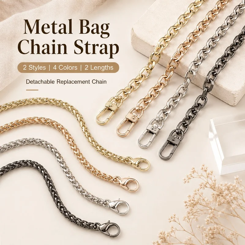 1/2Pcs 100/120cm Metal Chain Shoulder Bag Strap with Spring Buckle Replacement Handle for Purse DIY Hardware Accessory Parts Set
1/2Pcs 100/120cm Metal Chain Shoulder Bag Strap with Spring Buckle Replacement Handle for Purse DIY Hardware Accessory Parts Set