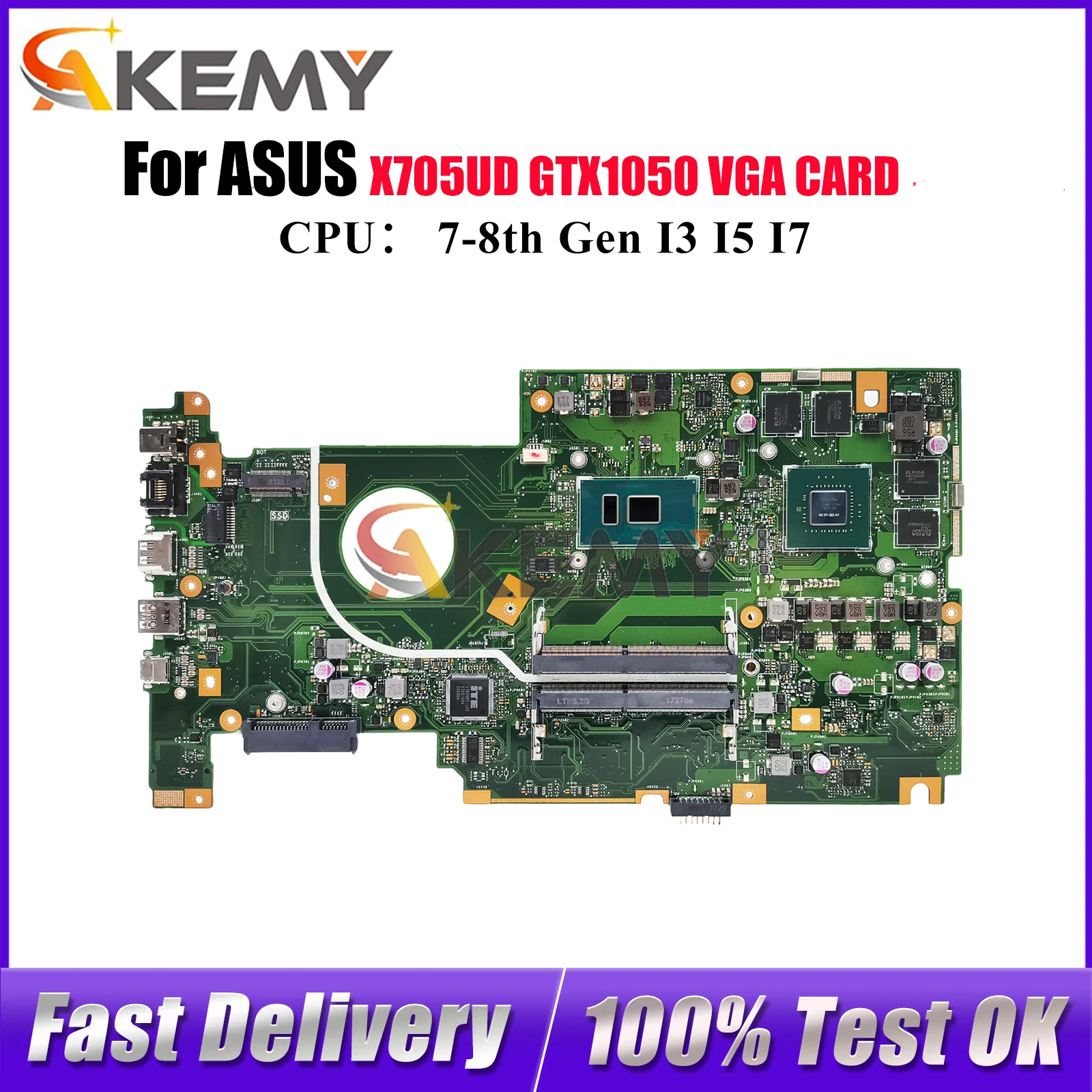 X705UD Материнская плата для ноутбука ASUS VivoBook X705UNR X705U X705UQ X705UN X705UF X705UVP X705UBR X705UB Материнская плата с процессором I3 I5 I7
X705UD Материнская плата для ноутбука ASUS VivoBook X705UNR X705U X705UQ X705UN X705UF X705UVP X705UBR X705UB Материнская плата с процессором I3 I5 I7