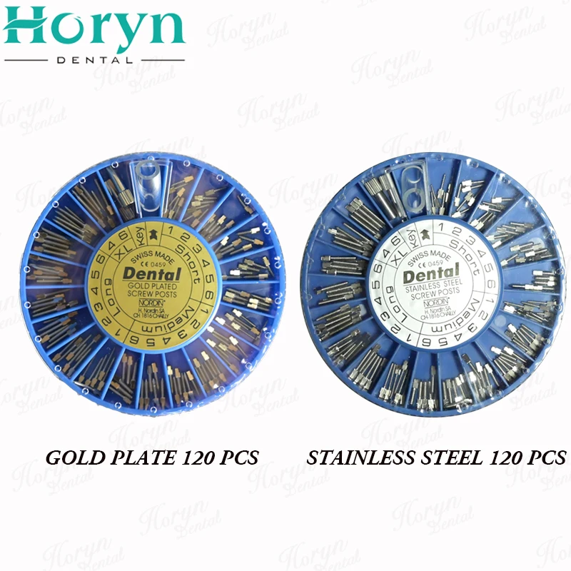 Cheap Price Nordin den tal swi ss ma de Golden Plated Conical Cross Head Screw Post Assorted 120pcs
Cheap Price Nordin den tal swi ss ma de Golden Plated Conical Cross Head Screw Post Assorted 120pcs