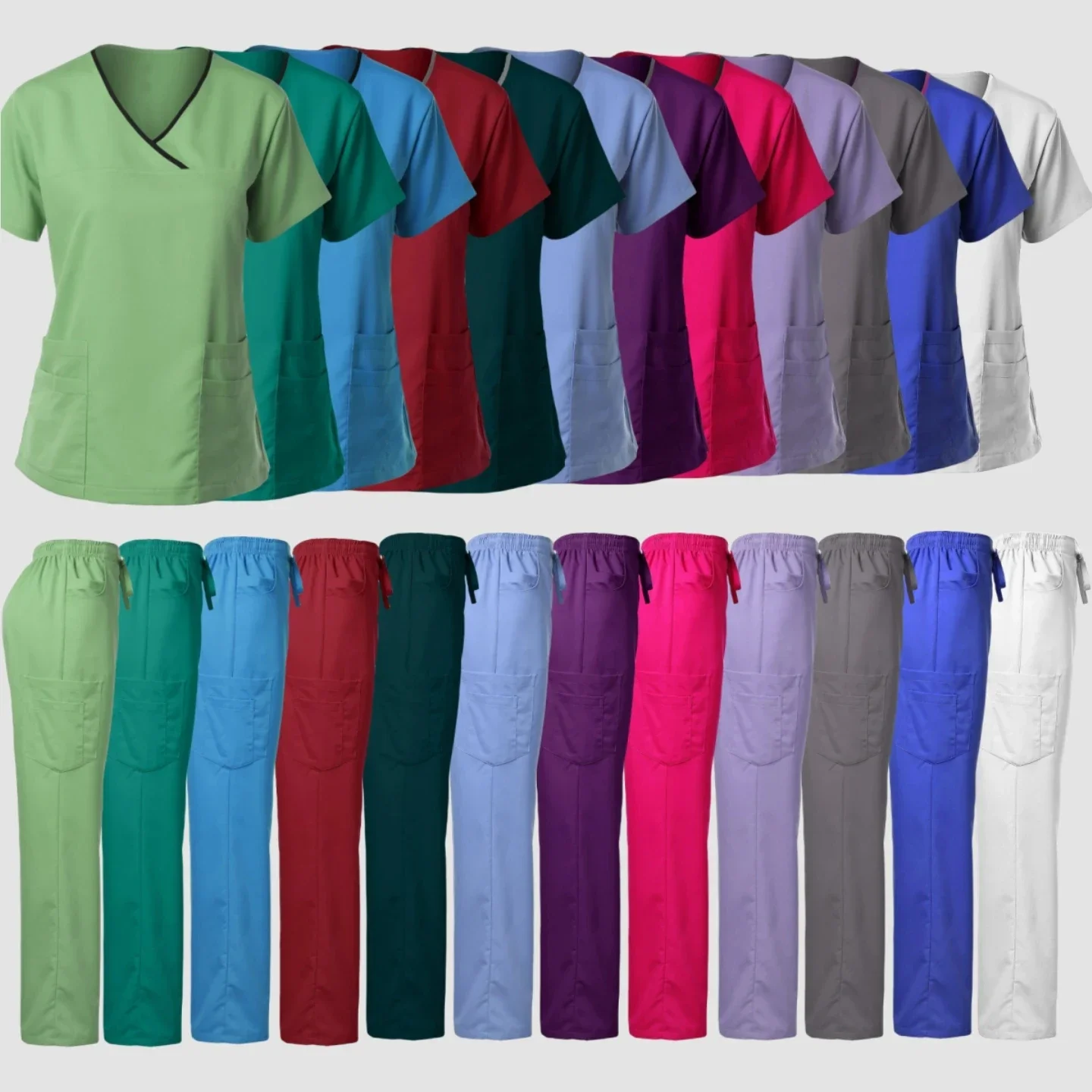 Hospital Medical Uniforms Women Scrubs Tops Straight Pant Surgical Doctors Clothes Set Nurses Accessories Beauty Spa Workwear
Hospital Medical Uniforms Women Scrubs Tops Straight Pant Surgical Doctors Clothes Set Nurses Accessories Beauty Spa Workwear