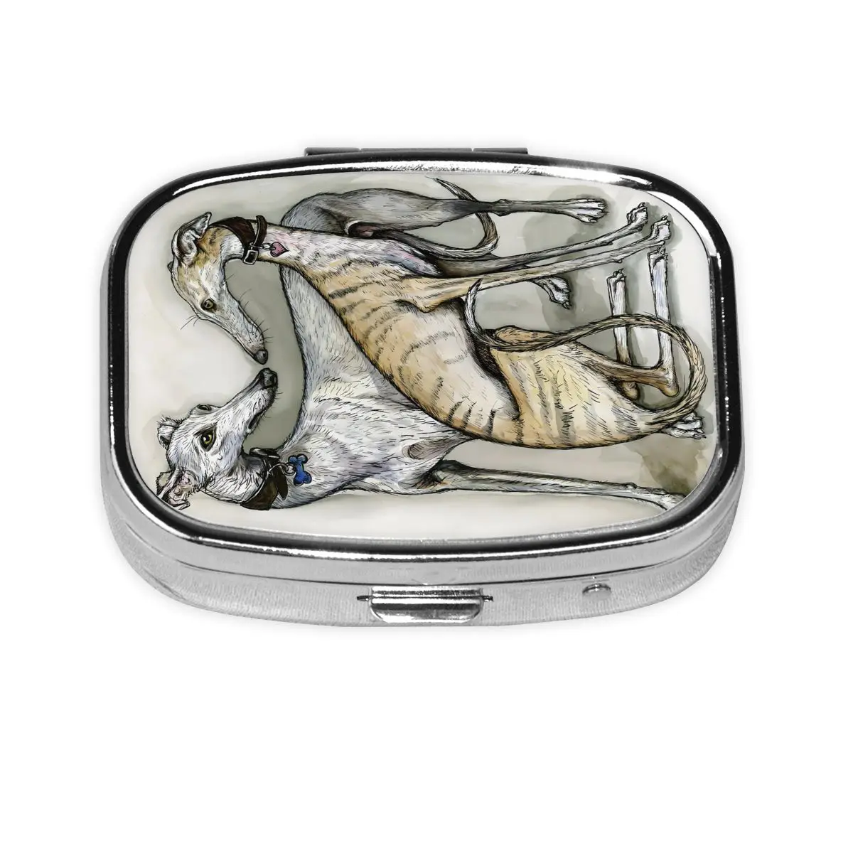 Персонализированная пара борзых, квадратная коробка для таблеток для собак, борзая, маленький металлический контейнер для таблеток, аптечка, дозатор
Персонализированная пара борзых, квадратная коробка для таблеток для собак, борзая, маленький металлический контейнер для таблеток, аптечка, дозатор