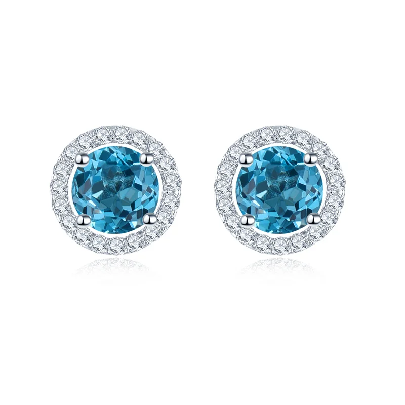 Round cut 5.0mm Blue Topaz 925 Sterling Silver Stud Earrings Natural Gemstone Fine Elegant Women Jewelry for Gift
Round cut 5.0mm Blue Topaz 925 Sterling Silver Stud Earrings Natural Gemstone Fine Elegant Women Jewelry for Gift