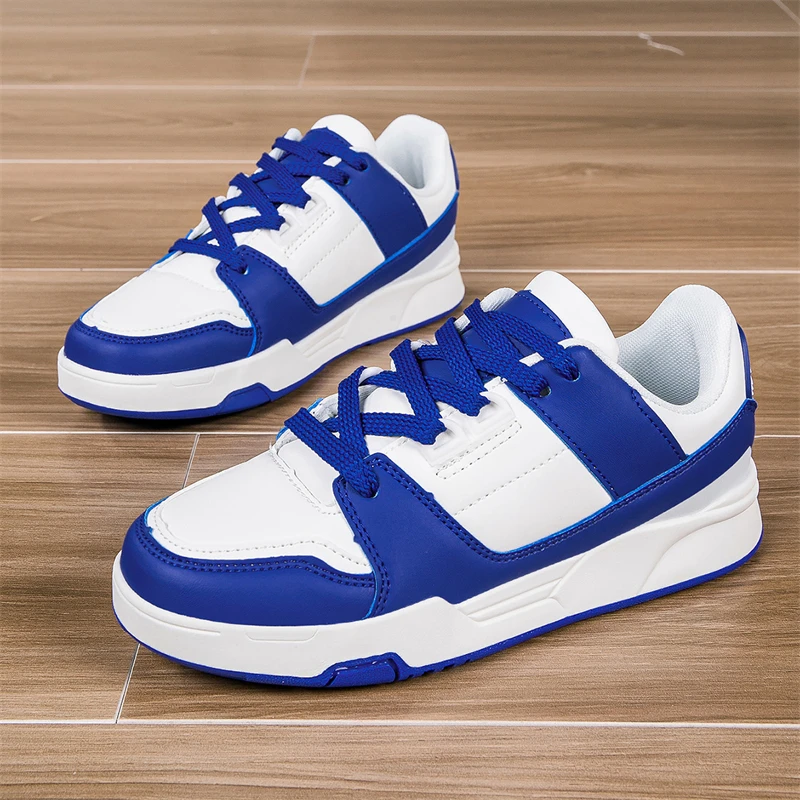 Модная синяя детская обувь для скейтборда, уличная нескользящая спортивная обувь, детские кроссовки, повседневные кроссовки на платформе с низким вырезом для мальчиков
Модная синяя детская обувь для скейтборда, уличная нескользящая спортивная обувь, детские кроссовки, повседневные кроссовки на платформе с низким вырезом для мальчиков