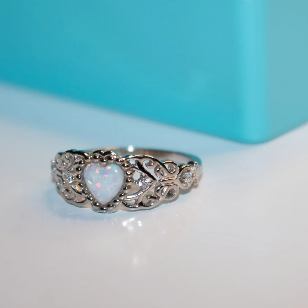 Fashion Jewelry Vintage Jewelry Dainty 925 Sterling Silver Opal Heart Rings
Fashion Jewelry Vintage Jewelry Dainty 925 Sterling Silver Opal Heart Rings